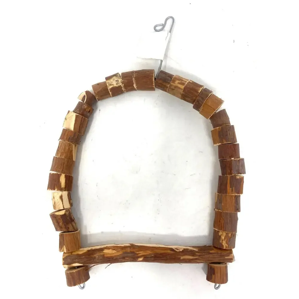 Natural Wooden Swing Toy for Medium Birds 5 1/2”